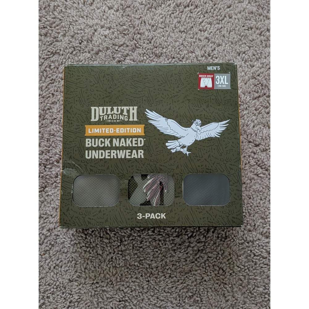 Duluth Trading Co Buck Naked Boxer Briefs 3-Pack Mens 3XL Limited Edition NIB